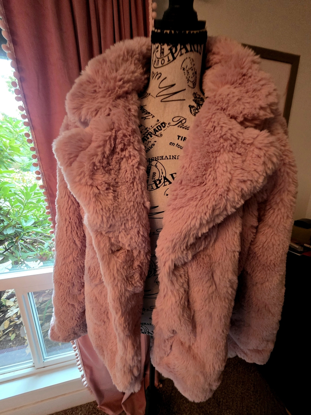 Blush Pink Faux-Fur Jacket